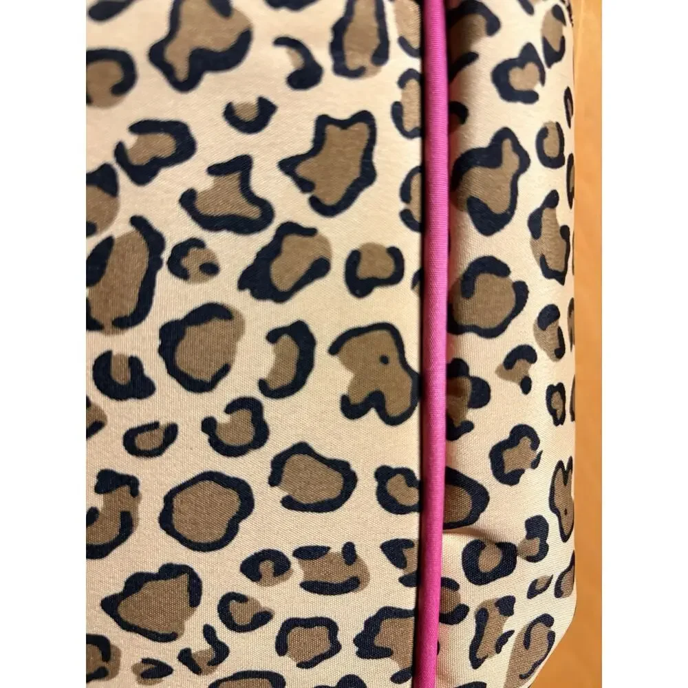 My Vintage Baby Diaper Bag Leopard Print Brown/Black/Hot Pink w/ Crystal Crown